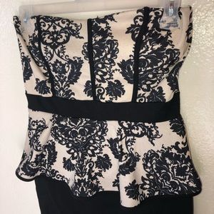 black and cream dress